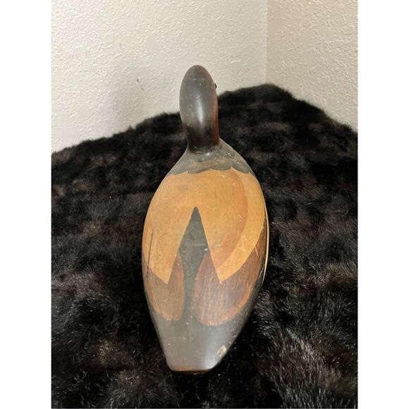 Vintage Tom Taber Wood Duck Decoy Wooden Carved Painted Signed - Picture 4 of 12